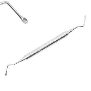 Dental Lucas Surgical Bone Curette Lucas 87 Right and Left Curette, 3.5mm spoon-shaped